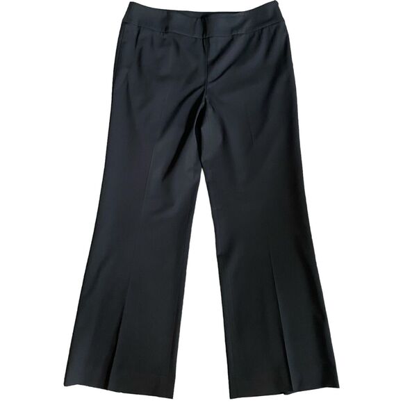 Lafayette 148 Dress Pants 8 Black Mid Rise Straight Leg Wool Career Classic - Picture 1 of 8